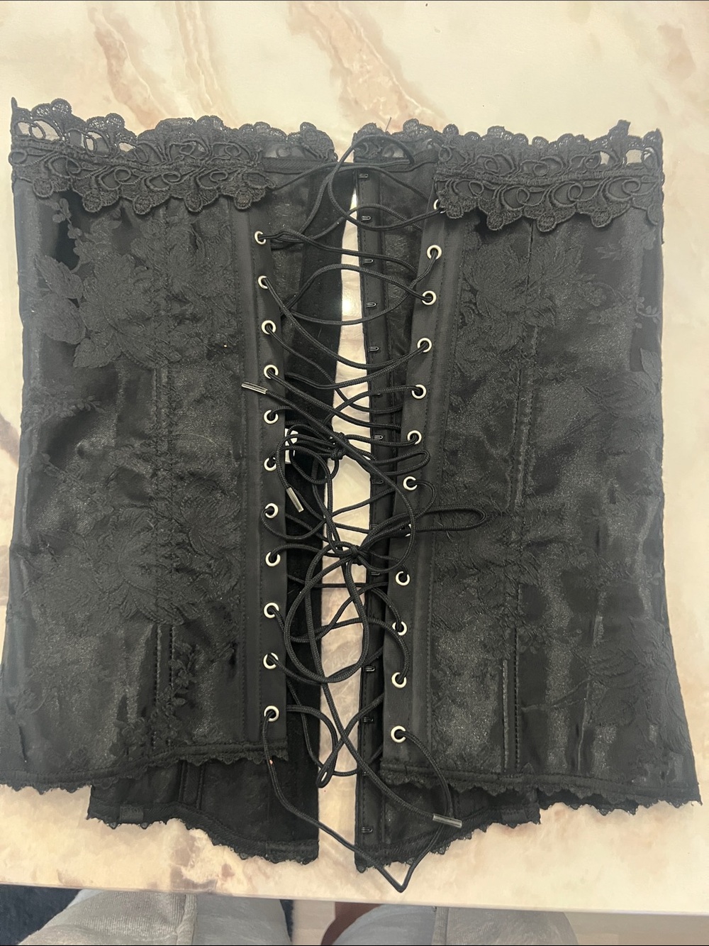 Frederick's of Hollywood Black Lace Corset Bustier - Picture 3 of 3